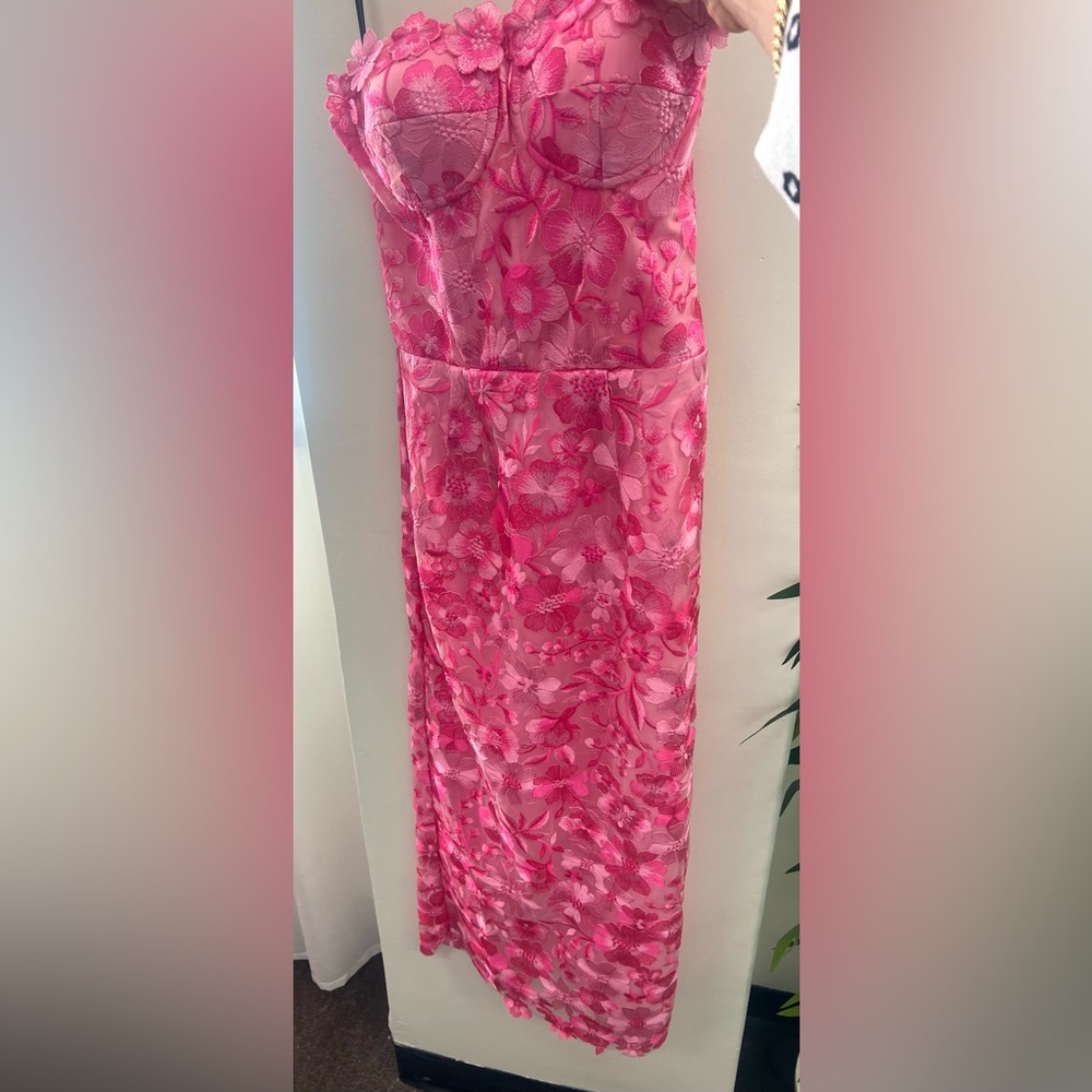 Zac Posen Pink Floral Midi Dress - Picture 6 of 9
